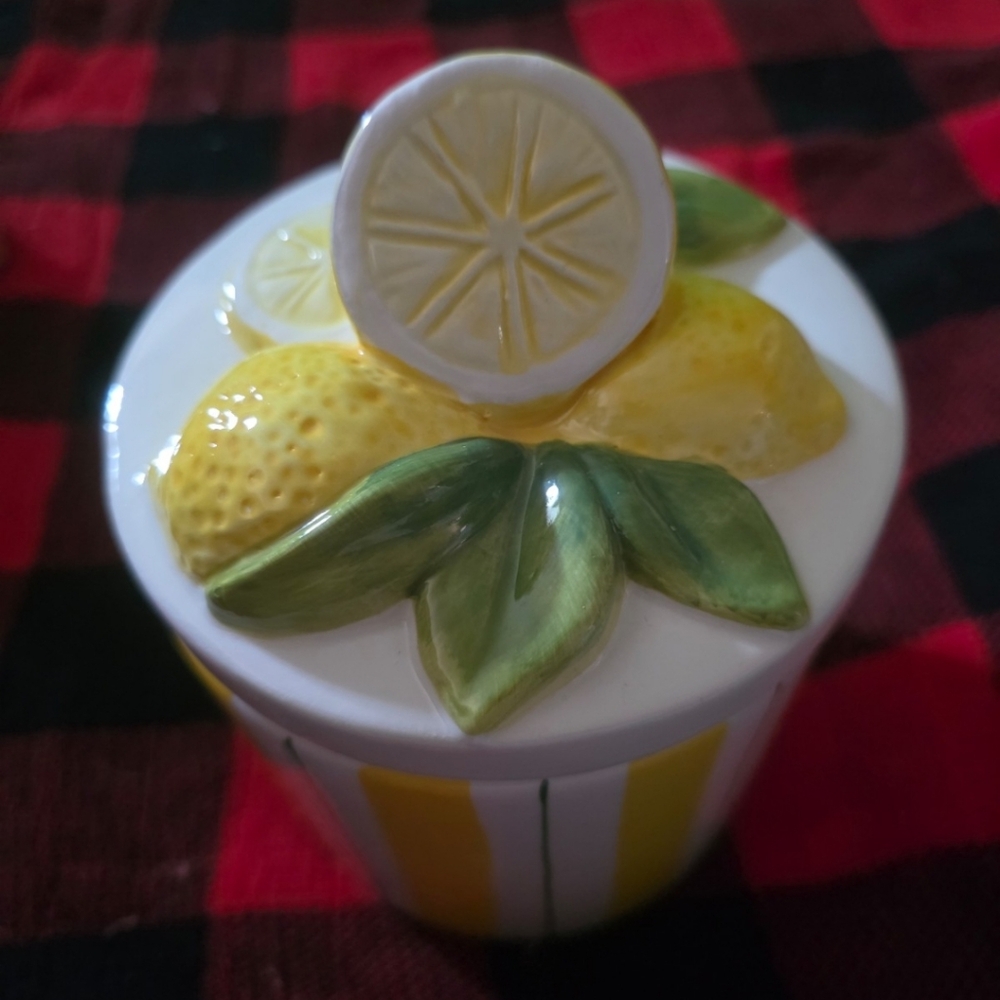 Lemon Ceramic Jar with Lid Arlington Designs